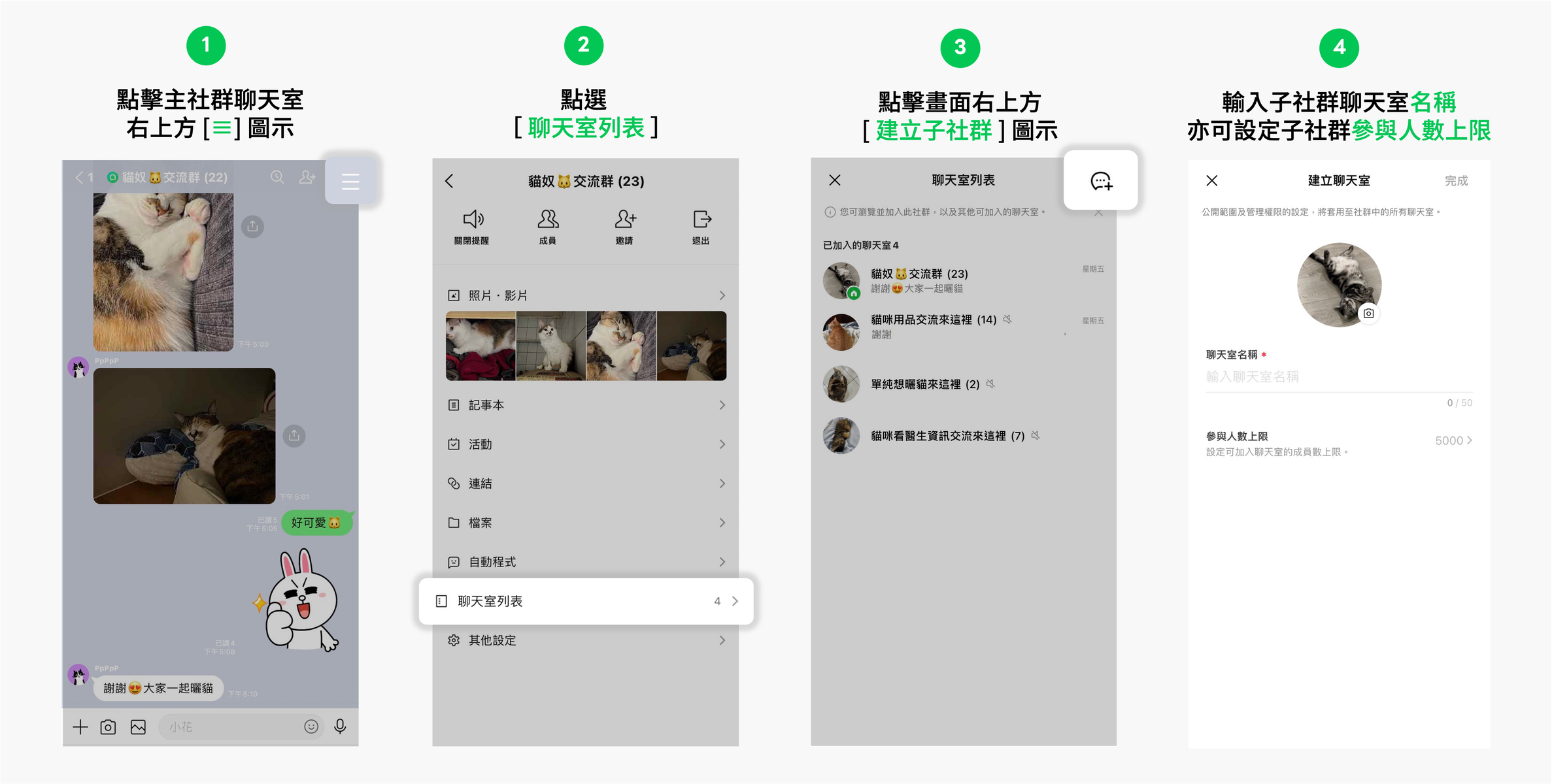 LINE社群-子社群聊天室 功能介紹