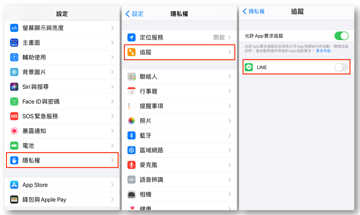 關於「允許追蹤」以優化廣告顯示的說明